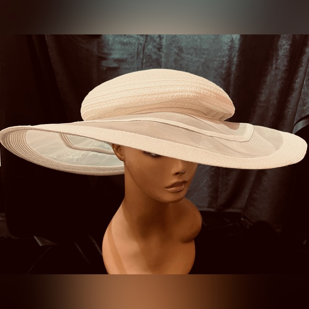 Herbert Johnson White Wide Brim Women's Hat